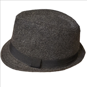 Stylish Gray Wool Fedora Hat L/XL